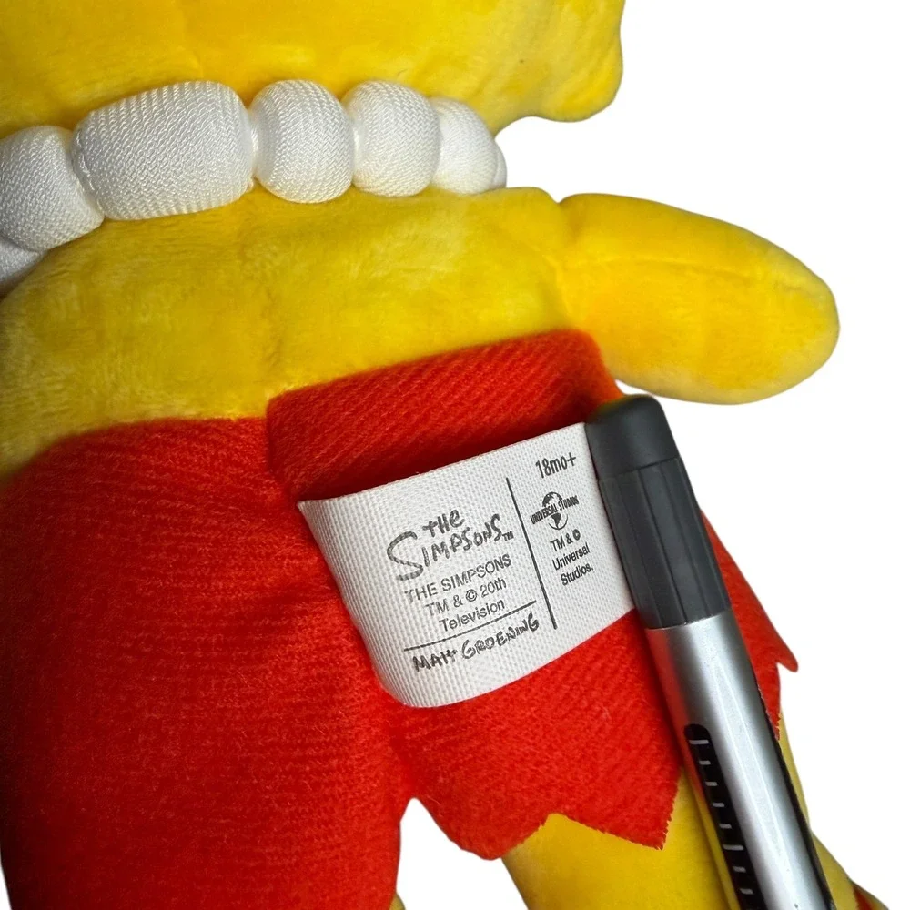 The Simpsons Lisa Simpson Plush Toy Yellow Red Dress Universal Studios 18mo+